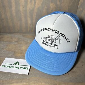 Vintage Gene’s Backhoe Service SnapBack Hat Trucker Mesh Nissun Cap NWOT Blue